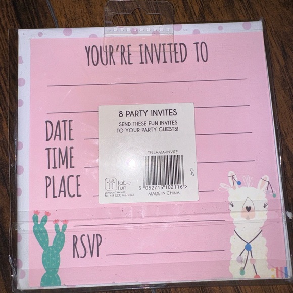 Lot of 4 Party Invitations 32 in all Llama Let’s Party NEW - Picture 3 of 3